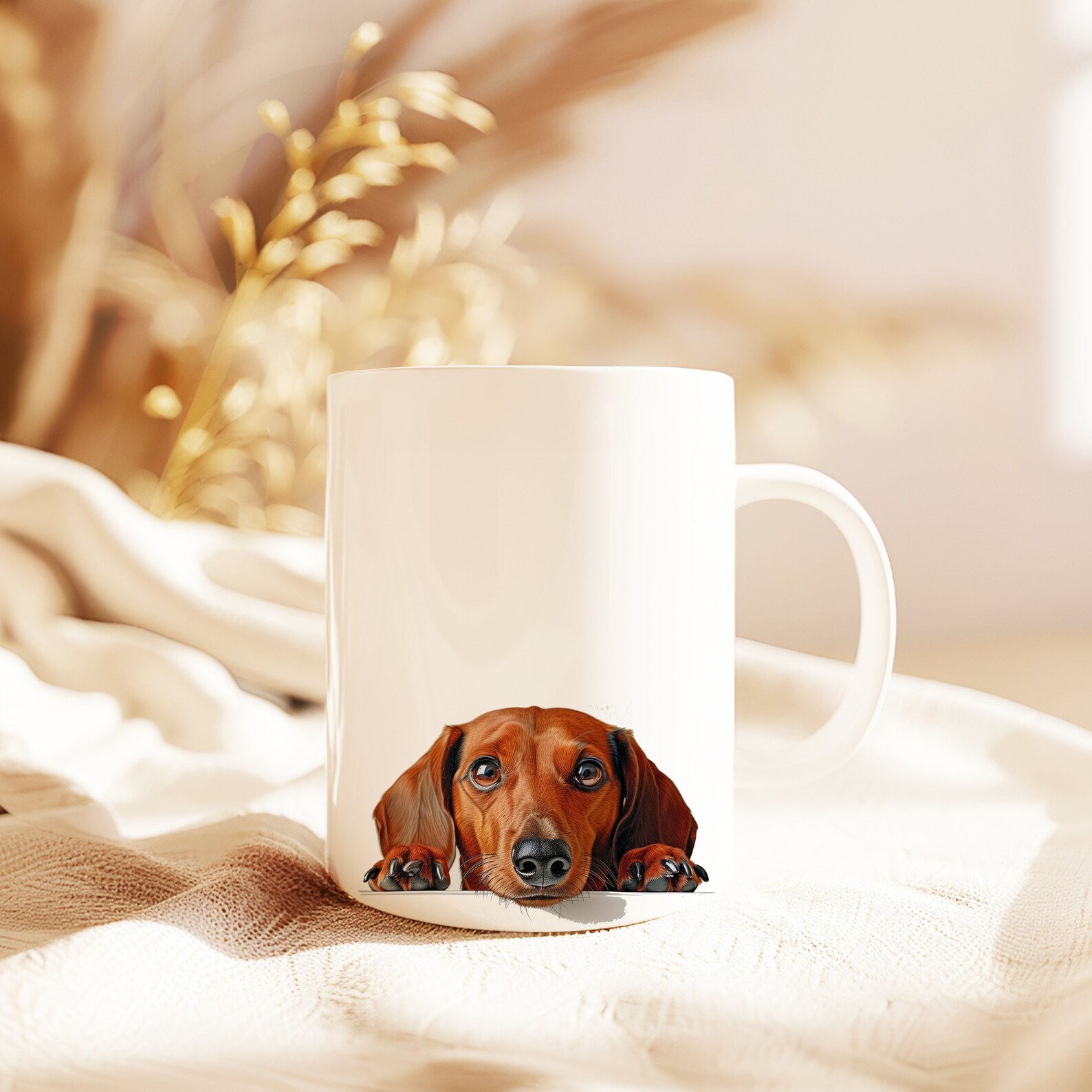 Dachshund Peeking Portrait Mug